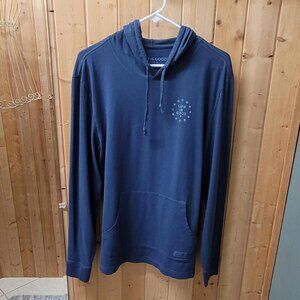 Life is Good Blue Hoodie - Casual Comfort in Size M